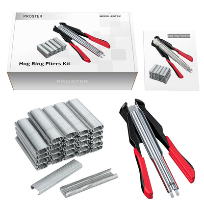 Hog Ring Gun C Clip Auto Feed Nailer Pliers+2500pcs Galvanised Steel Hogring Set