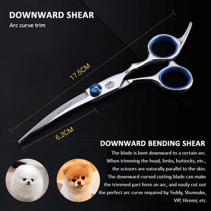 Professional Pet Grooming Scissors Set Dog Shear Hair Cutting Curved Tool Kit
