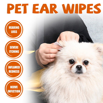Yegbong Pet Ear Wipes, Pet Ear Cleaning Deodorizing Removing Mite And Earwax Cleaning Wipes