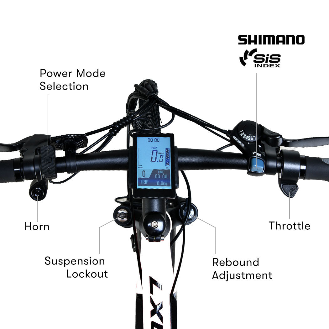 VALK MX7 Electric Bike, Medium frame Mountain ebike, White