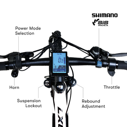 VALK MX7 Electric Bike, Medium frame Mountain ebike, White