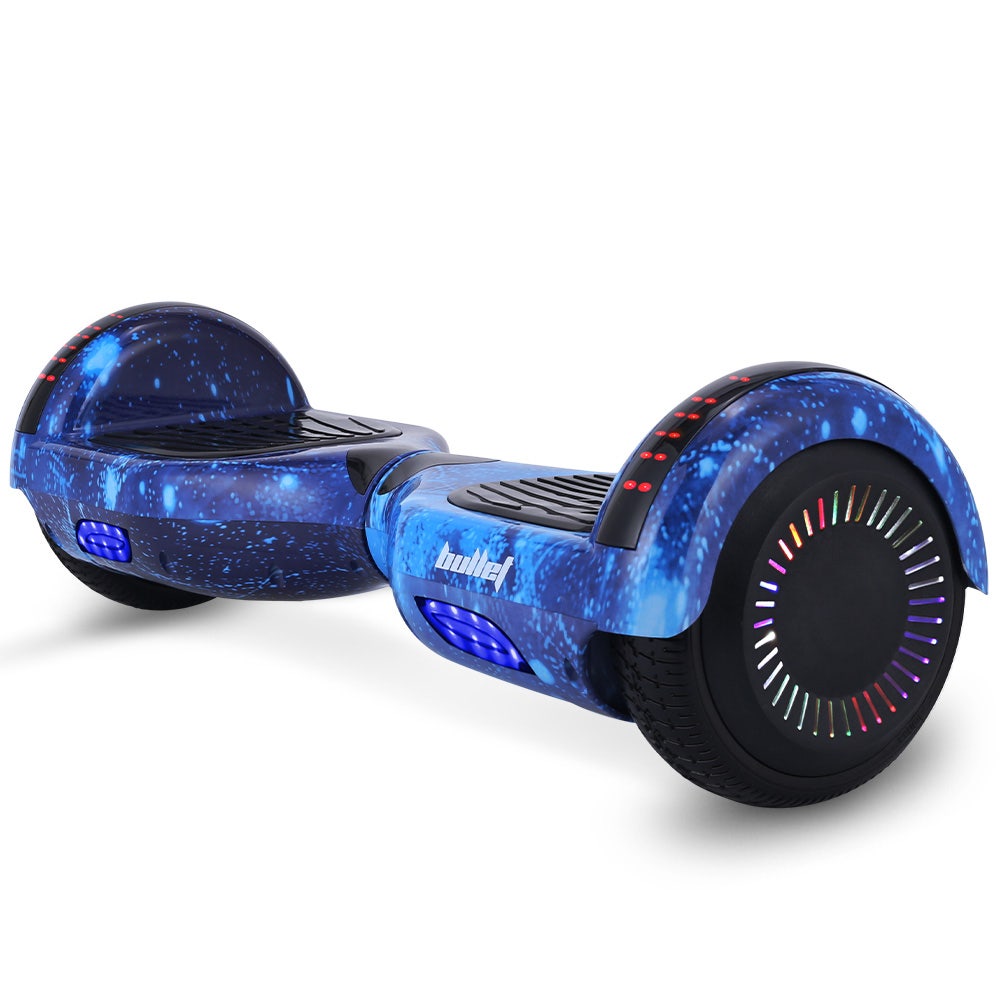 BULLET SX-2000 Hoverboard Scooter, 500W Brushless, Superior Self Balancing System, UL Certified, LED Lights, Blue Galaxy