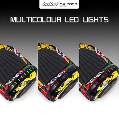 BULLET SX-2000 Hoverboard Scooter, 500W Brushless, Superior Self Balancing System, UL Certified, LED Lights, Hip Hop Design