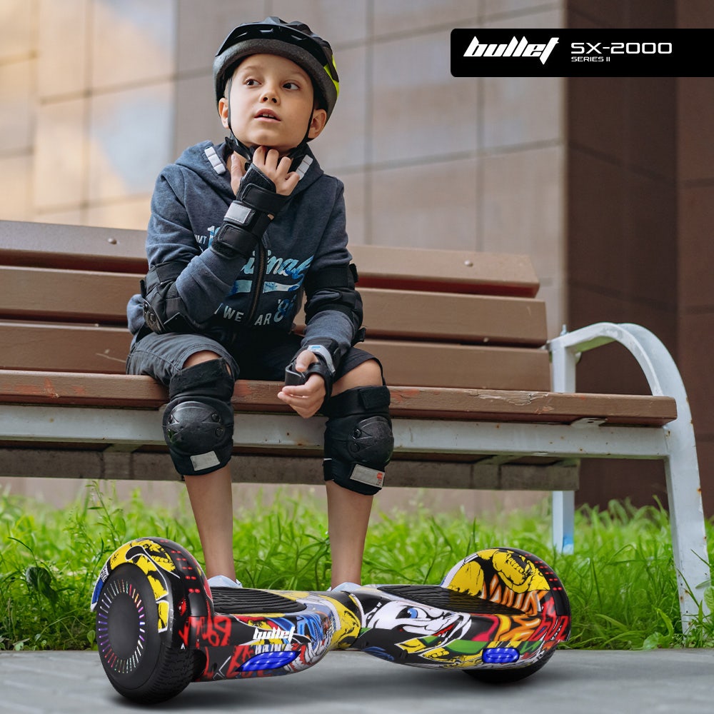 BULLET SX-2000 Hoverboard Scooter, 500W Brushless, Superior Self Balancing System, UL Certified, LED Lights, Hip Hop Design