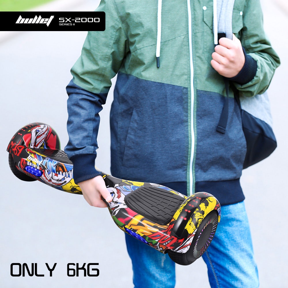 BULLET SX-2000 Hoverboard Scooter, 500W Brushless, Superior Self Balancing System, UL Certified, LED Lights, Hip Hop Design