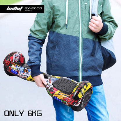BULLET SX-2000 Hoverboard Scooter, 500W Brushless, Superior Self Balancing System, UL Certified, LED Lights, Hip Hop Design