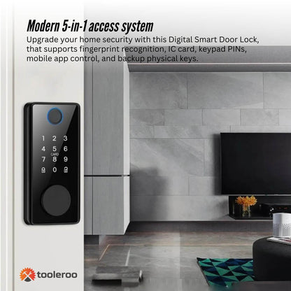 Tooleroo Digital Smart Door Lock Keypad - 5-in-1  Home Entry Security System