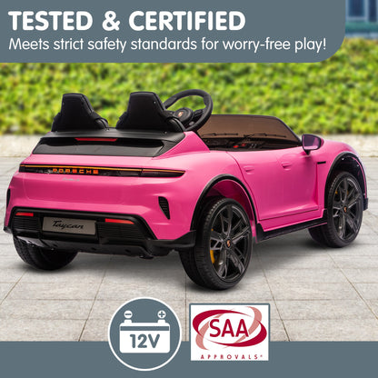 Kahuna Porsche Taycan Turbo S Kids Electric Ride On Car w/Remote Control 90W Four Wheel Suspension 2 Seater w/Seat Belt