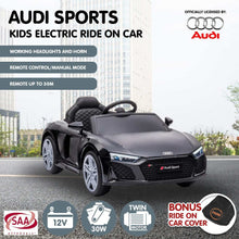 Load image into Gallery viewer, Kahuna Audi Sport Licensed Kids Electric Ride On Car Remote Control - Black
