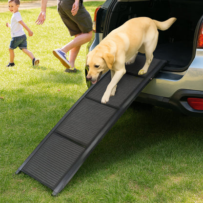 Furtastic Dog Ramp For Cars Pet Ramp For Puppy Medium Dogs Old Dogs & Cats Non-slip Felt Surface Aluminium Frame Folding Portable Safety Pet Stairs