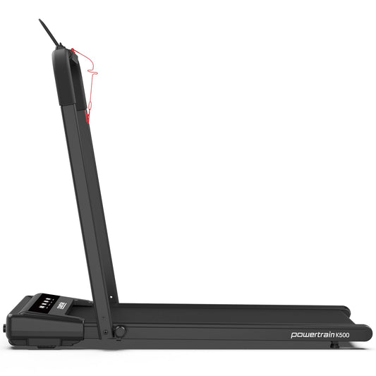 Powertrain K500 Walking Pad Treadmill 2 in 1 Foldable Walking & Running Machine w/2.5HP Motor Dual LED Displays 2 Level