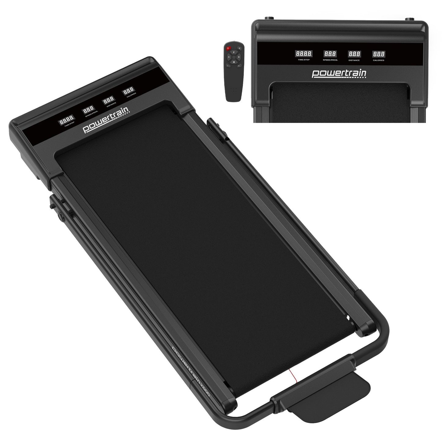 Powertrain K500 Walking Pad Treadmill 2 in 1 Foldable Walking & Running Machine w/2.5HP Motor Dual LED Displays 2 Level