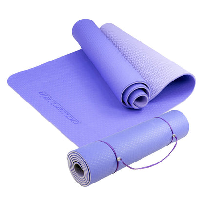 Powertrain TPE Yoga Exercise Mat Home Gym Pilates Fitness 8mm Thick in Light Purple