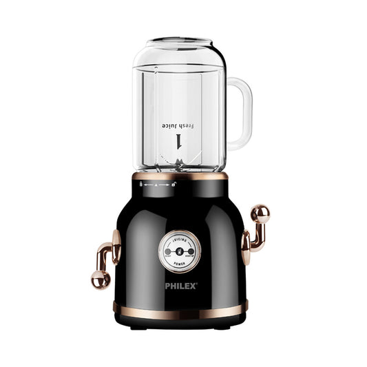 PHILEX Electric Blender Juice Smoothie Ice Mixer Retro 600ml + 2 Cups BLACK