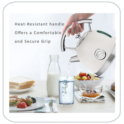 PHILEX Electric Kettle Water Boiler Stainless Steel Retro 1.7L IVORY