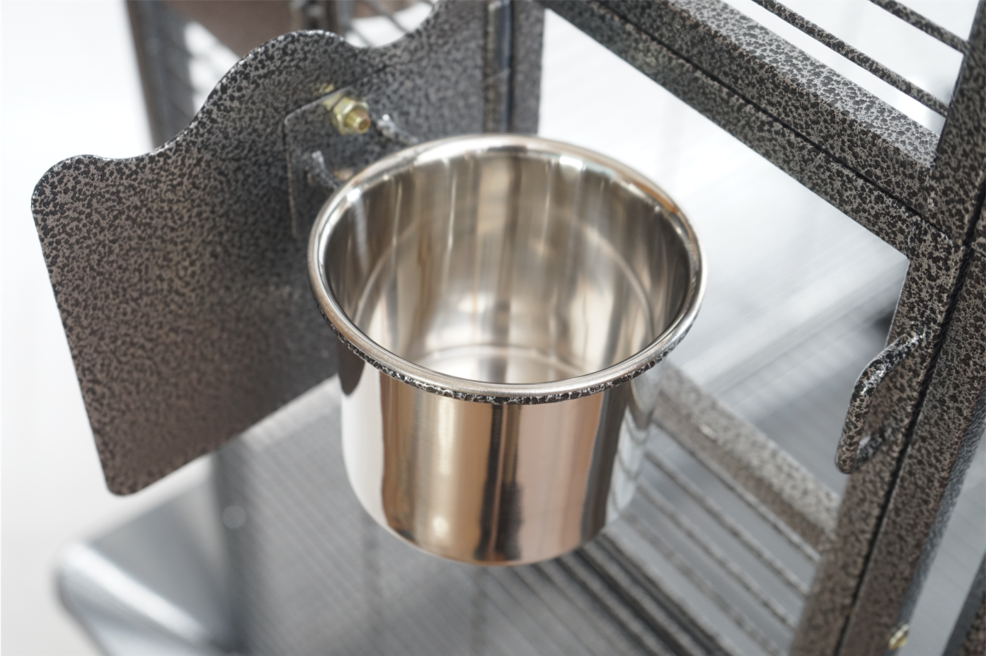 YES4PETS 161 cm XL Corner Bird Cage Pet Parrot Aviary Perch Castor Wheel Stand Black Silver