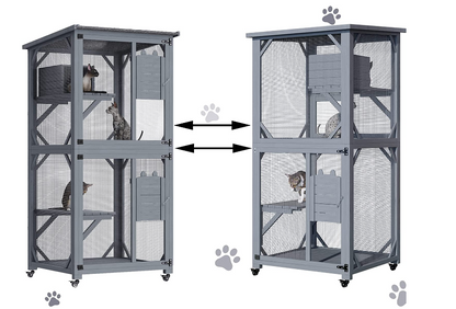 YES4PETS Pet Cat Bird Shelter Condo with Escape Door Wooden Kitten Cage House