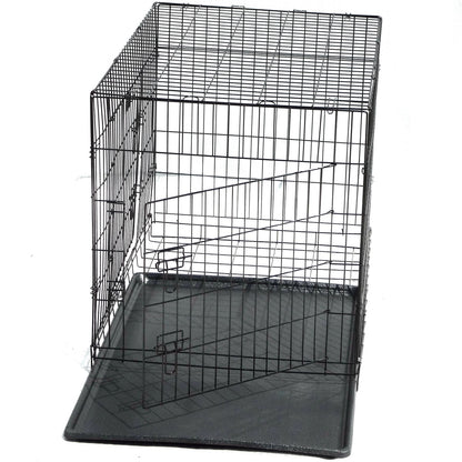 YES4PETS 48' Collapsible Metal Dog Cat Crate Cat Rabbit Puppy Cage With Tray