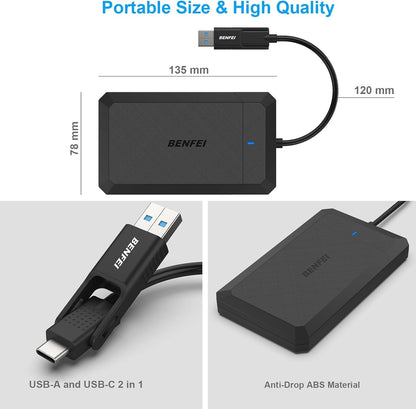 BENFEI 2.5 Inch SATA to USB Tool Free External Hard Drive Enclosure