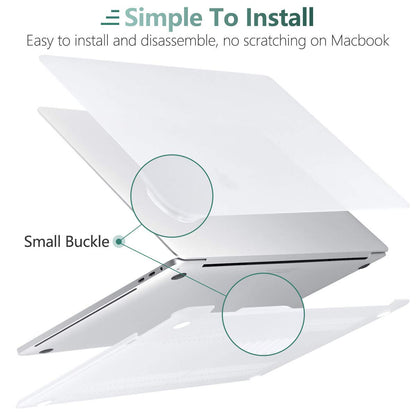 MacBook Pro 13 Inch Case 2016-2023 M1 M2 A2338 A2289 A2251 A2159 Hard Shell Case Keyboard Cover White