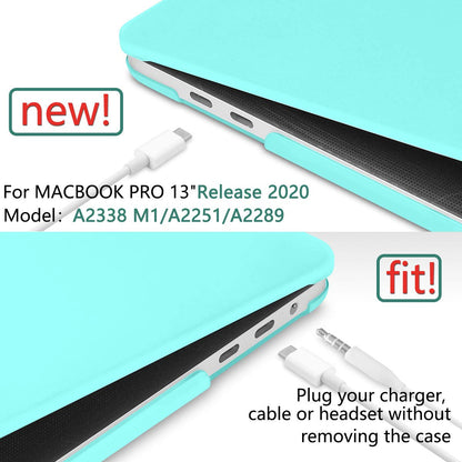 Turquoise MacBook Pro 13 Inch Case 2016-2023 M1 M2 A2338 A2289 A2251 A2159 Hard Shell Case Keyboard Cover