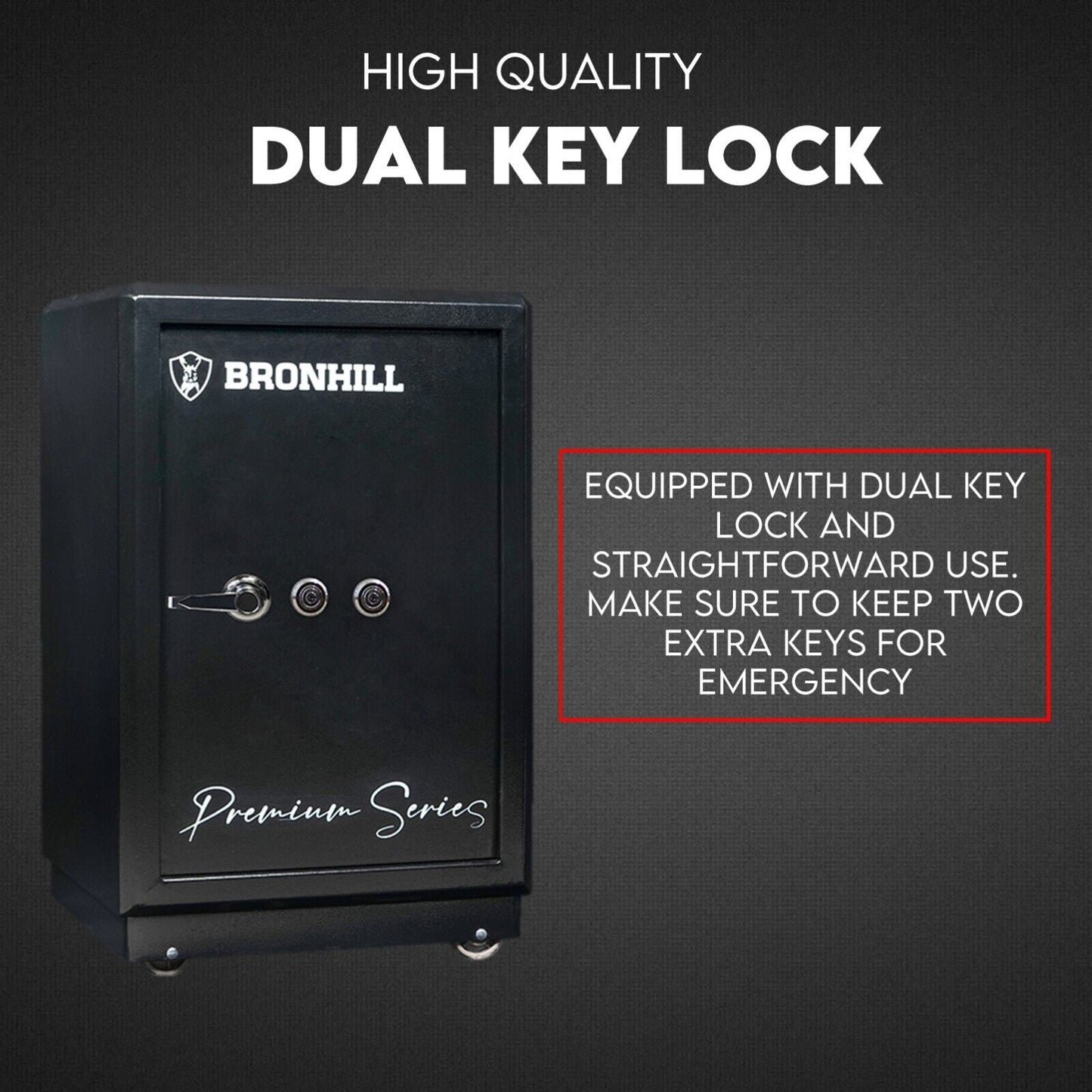 Dual Key Lock Safe Safety Box Security Code Lock Box Fire Proof Heavy Duty 80L