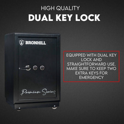 Dual Key Lock Safe Safety Box Security Code Lock Box Fire Proof Heavy Duty 80L