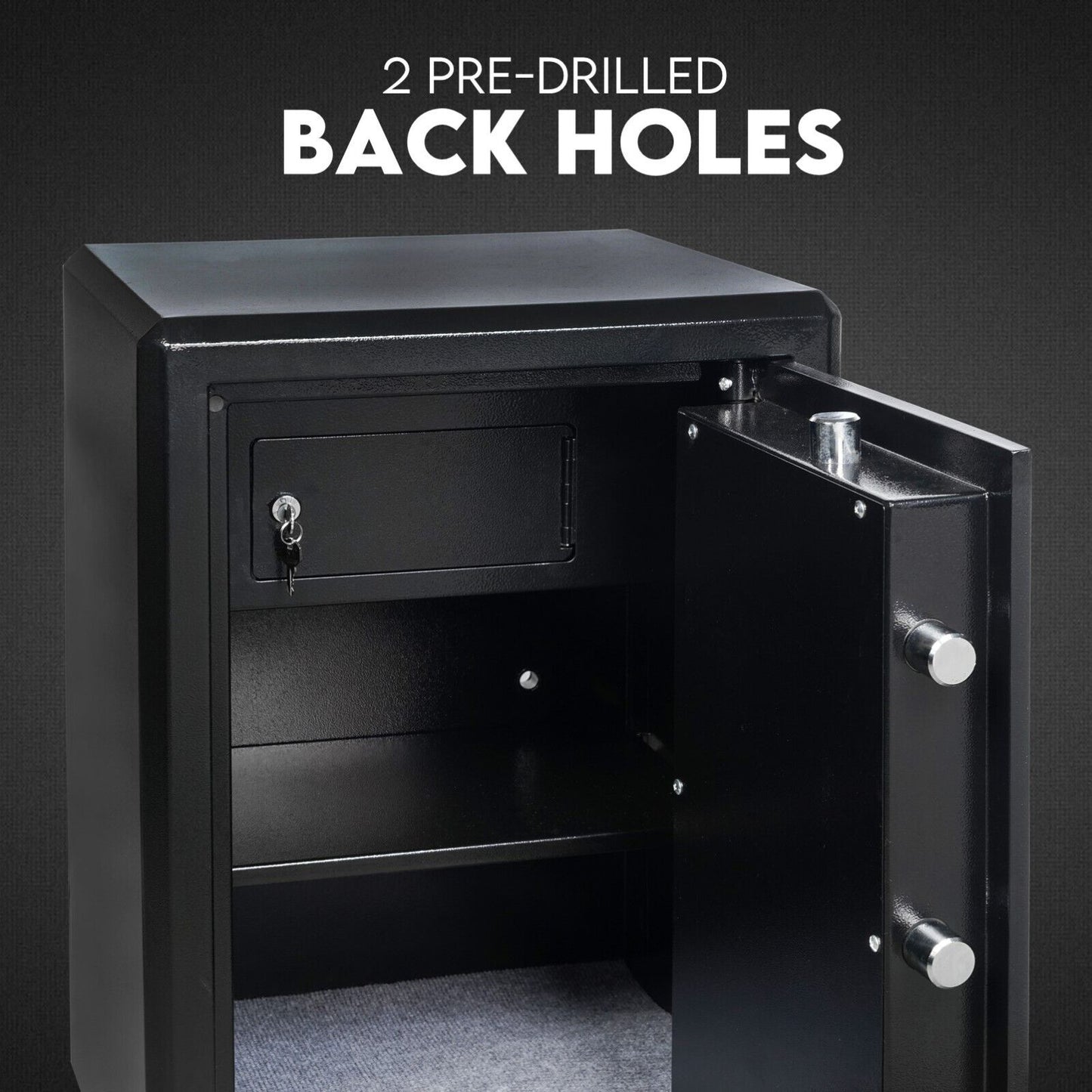 Dual Key Lock Safe Safety Box Security Code Lock Box Fire Proof Heavy Duty 80L