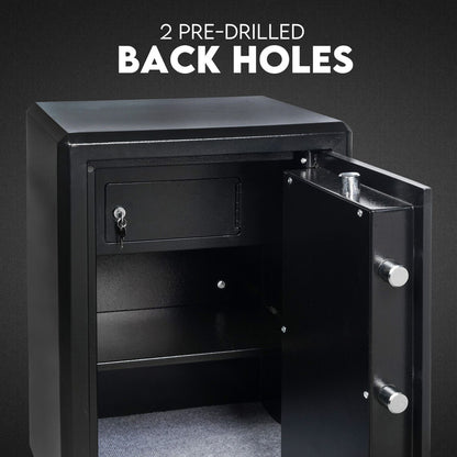 Dual Key Lock Safe Safety Box Security Code Lock Box Fire Proof Heavy Duty 80L