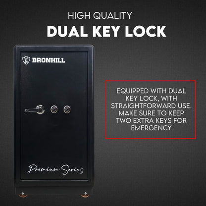 Dual Key Lock Safe Box Fire Proof Safe Heavy Duty Key Lock Security 118L