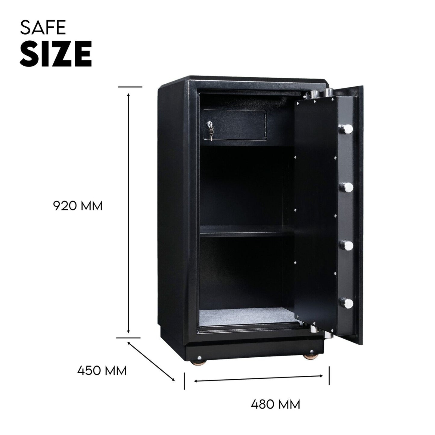 Dual Key Lock Safe Box Fire Proof Safe Heavy Duty Key Lock Security 118L