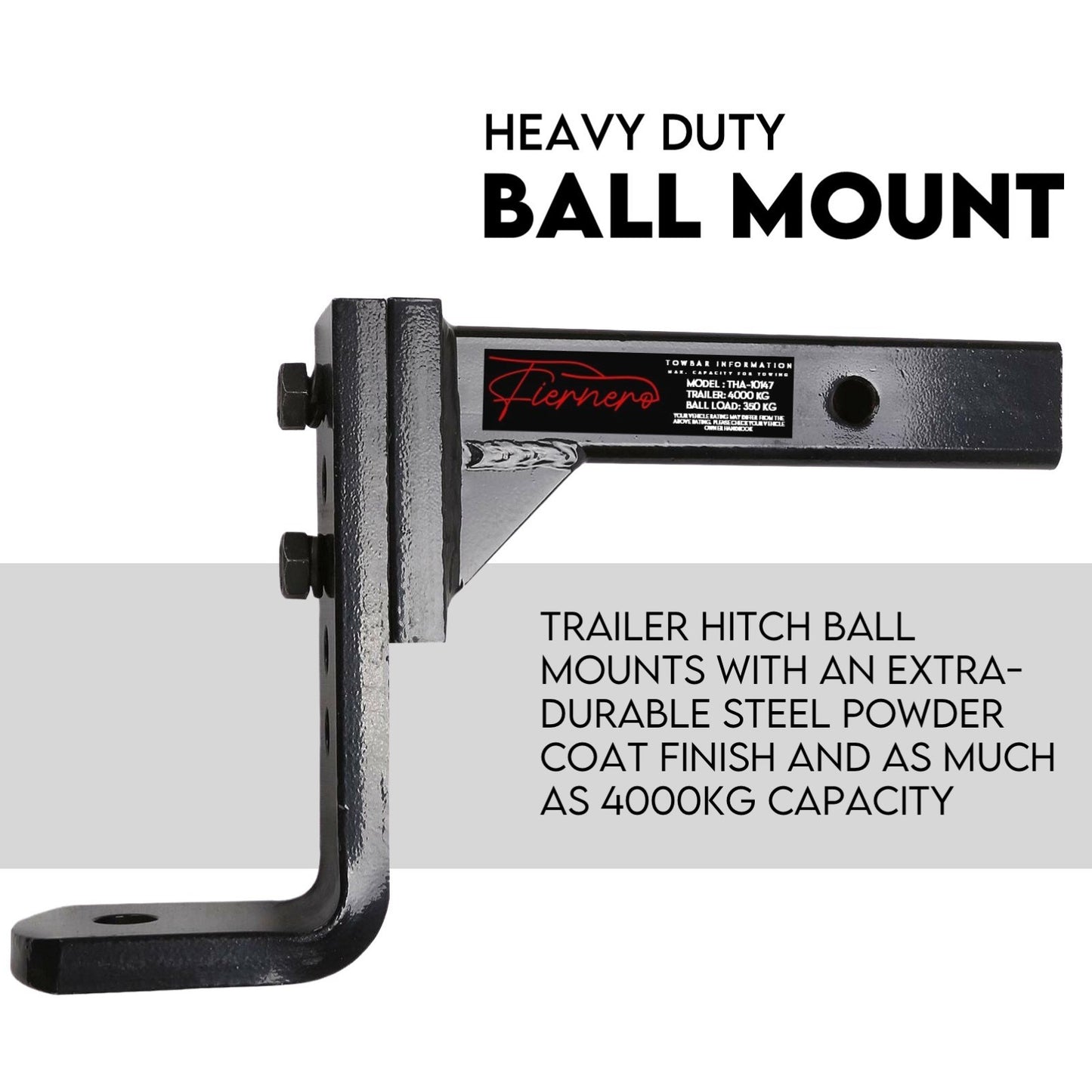 Adjustable Tow Bar Hitch Black Towbar Ball