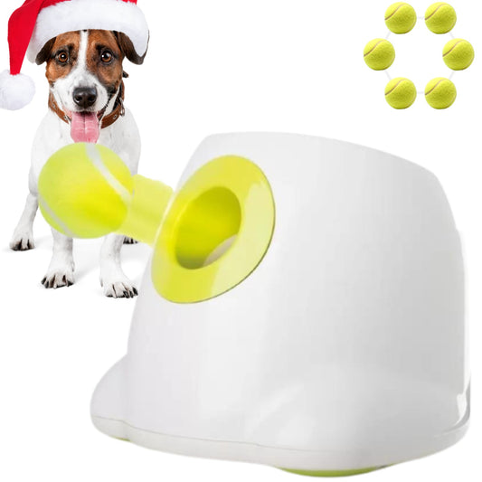 Automatic Ball Launcher Throwing Machine Dog Toys Interactive Tennis Pet 3Balls