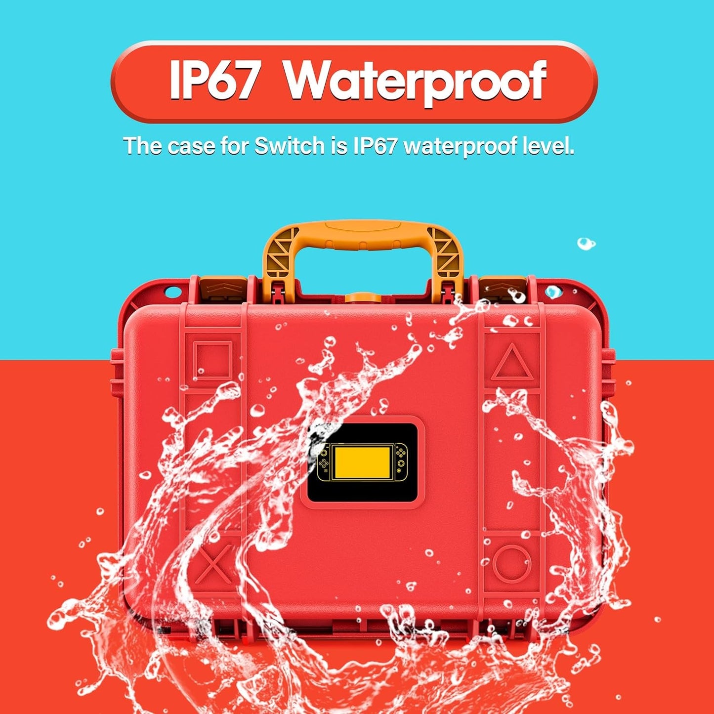 DEVASO Carrying Case for Nintendo Switch OLED Case, Professional Safe Hard-Red & Blue