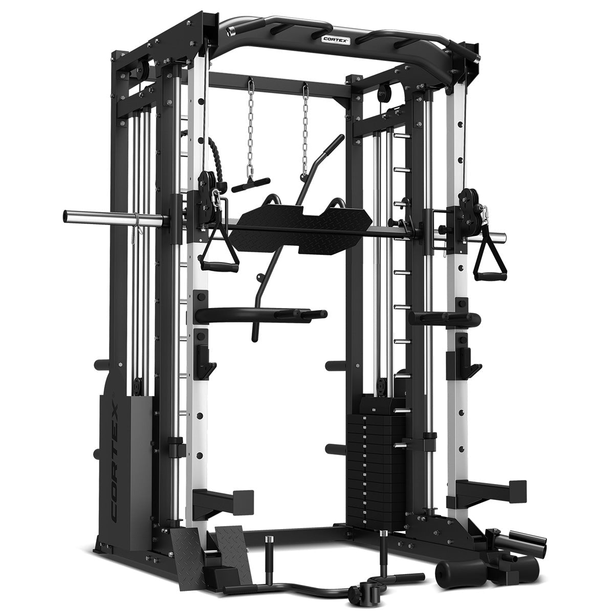 CORTEX SM-25 6-In-1 Power Rack with Smith & Cable Machine + BN-9 Bench + 100kg Standard Tri-Grip Weights Package