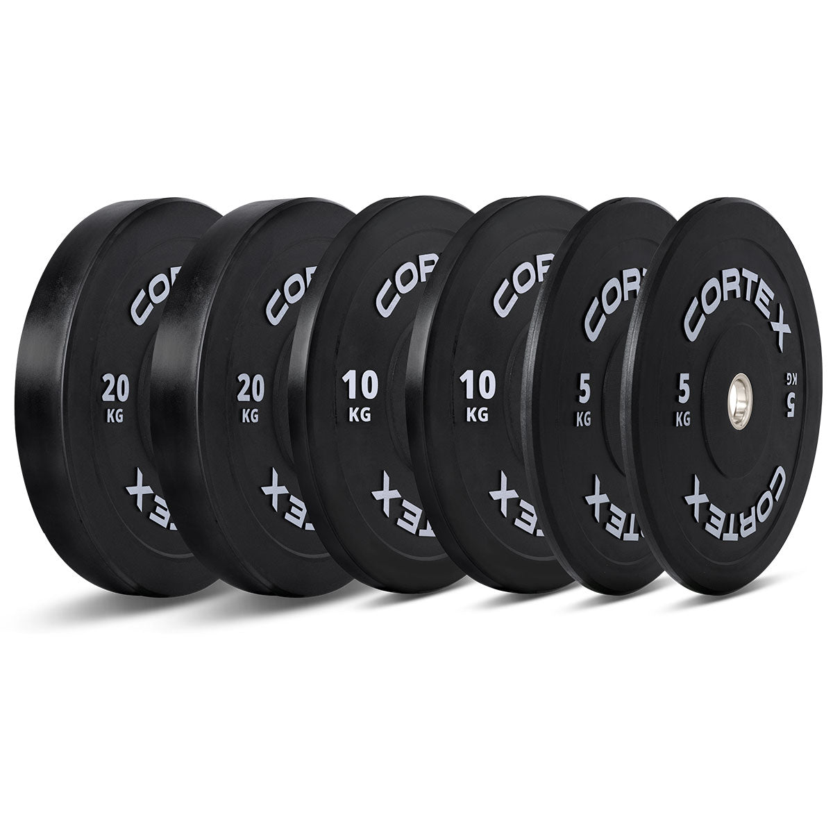 CORTEX 70kg Black Series V3 Rubber Olympic Bumper Plate Set A