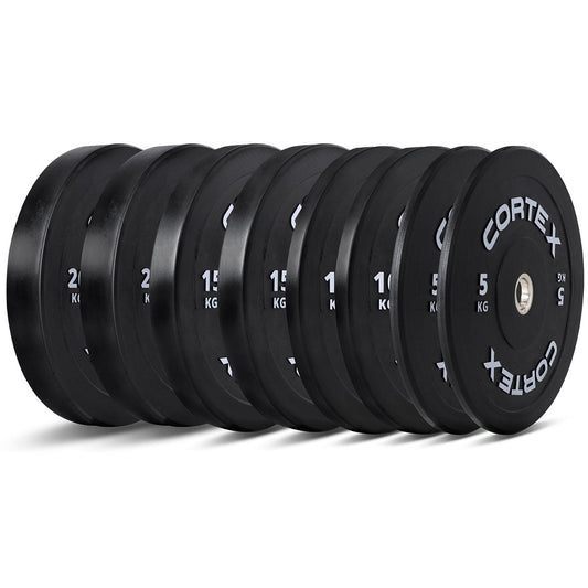 CORTEX 100kg Black Series V3 Rubber Olympic Bumper Plate Set B
