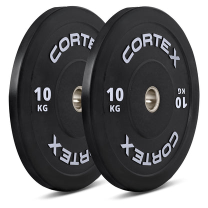 CORTEX 100kg Black Series V3 Rubber Olympic Bumper Plate Set B