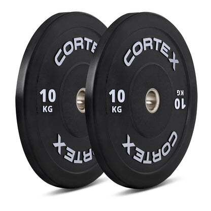 CORTEX 75kg Black Series V3 Bumper Plate Set with ATHENA100 Barbell