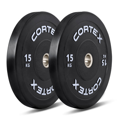 CORTEX 75kg Black Series V3 Bumper Plate Set with ATHENA100 Barbell