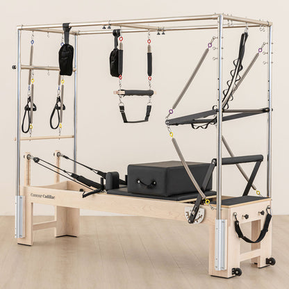 Lifespan Fitness Contour Cadillac Pilates Reformer with Full Trapeze Table (Black)