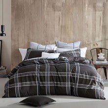 Load image into Gallery viewer, Logan and Mason Charlie Black Quilt Cover Set Super King
