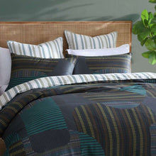 Load image into Gallery viewer, Logan and Mason 250TC Hemsworth Charcoal Cotton Sateen Quilt Cover Set Super King
