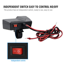 Load image into Gallery viewer, Motorcycle Handlebar Waterproof Dual USB Phone Charger Cigarette Lighter Socket
