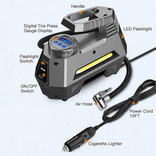 Load image into Gallery viewer, Portable Digital Car Air Compressor Tire Inflator With Emergency Flashlight
