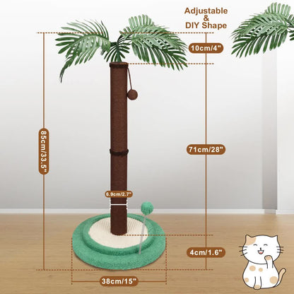 VaKa Cat Tree Scratching Post Large Palm Tree Cat Post Dangling Balls Cat Toy