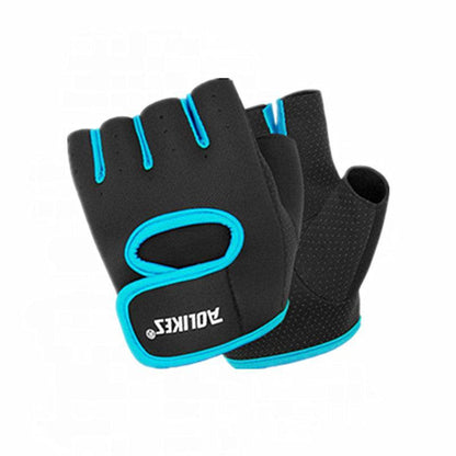 L Size Aolikes Sports Gloves Weight Lifting Exercise Training Workout Bike Riding - Black+Pink