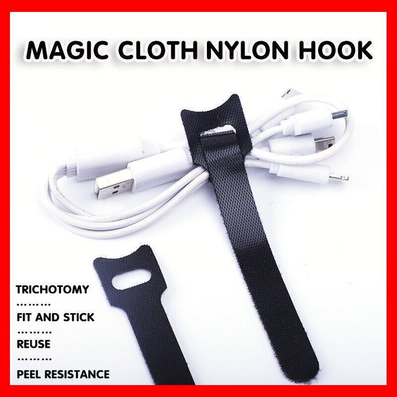 10/20/50PCS Reusable Hook and Loop Cable Ties Nylon Wire Cord Strap Organizer - 250 mm* 50 PCS