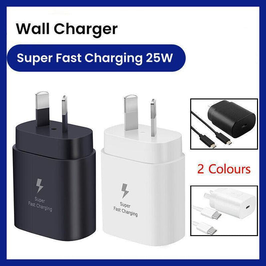 Super Fast Wall Charger For Samsung Galaxy S22 S23 Note 20 Ultra - Charger Only(Black)