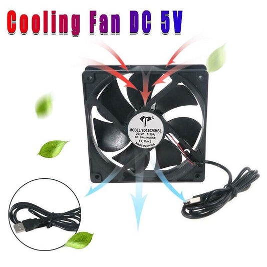 2Pcs 120Mm Usb Cooling Fan Silent Fan Computer Case Pc Cpu Case Dc 5V Office Au
